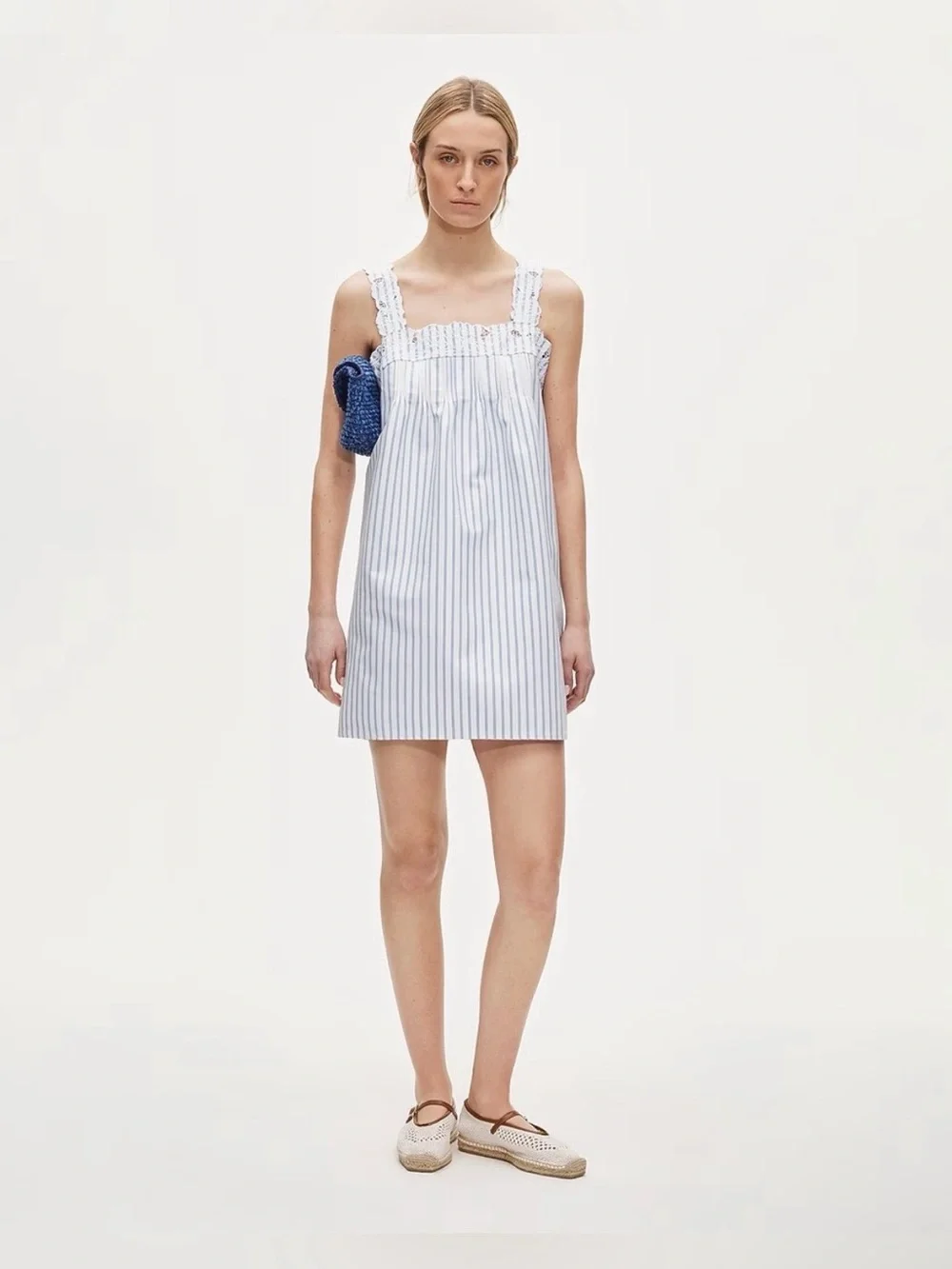 J.Crew Ondine Mini Dress in Striped Double Cotton Poplin CU783